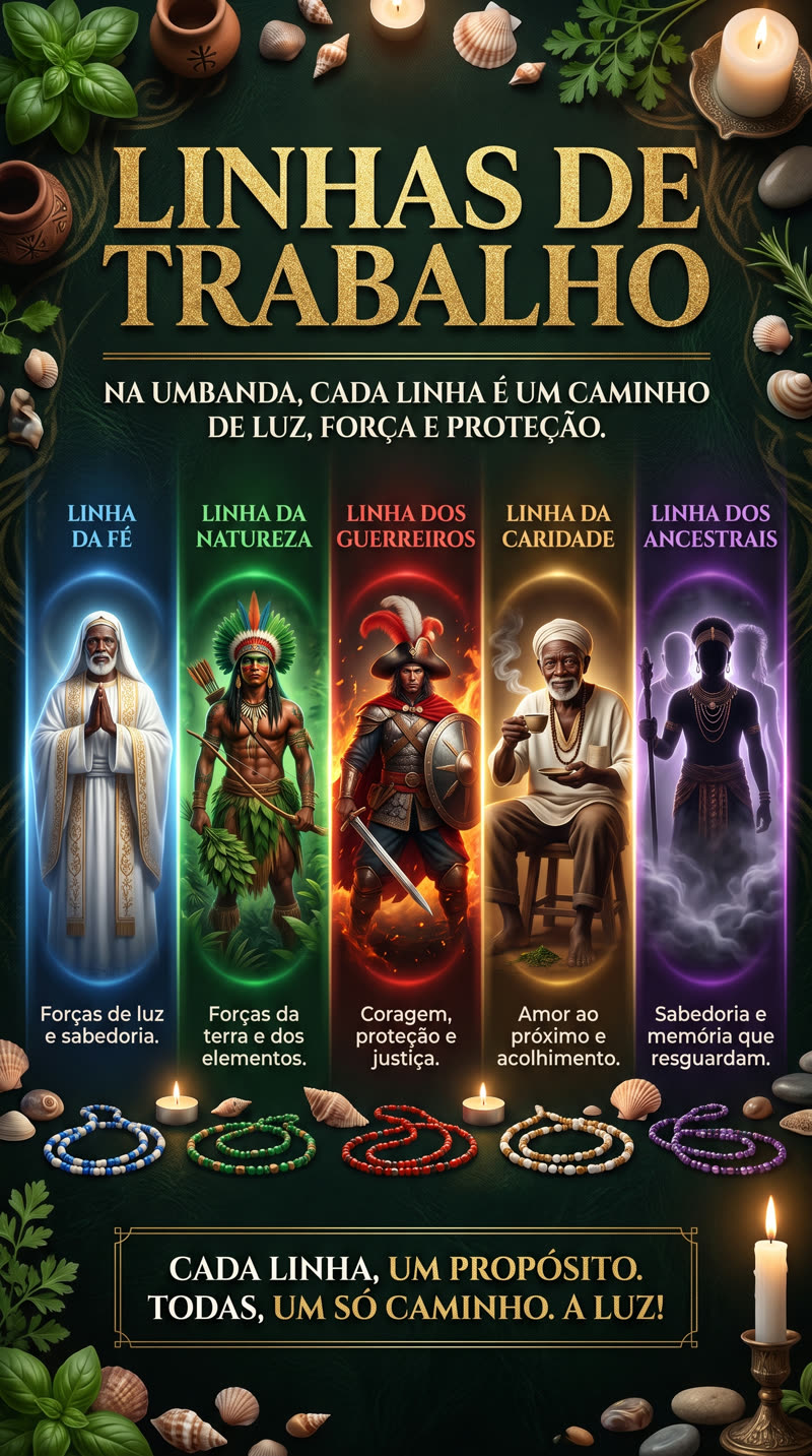Linhas de Trabalho — Caminhos de luz, força e proteção